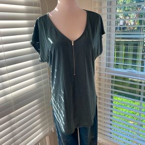 Green Envelope LA Teal Half Zip-up Top